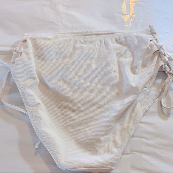 Time and Tru Swimsuit Bikini Bottoms Off White (not white) Tie Sides Sz Large - Picture 4 of 5